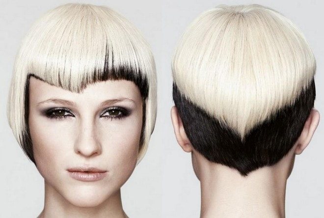 ак покрасить короткие волосы в два цвета