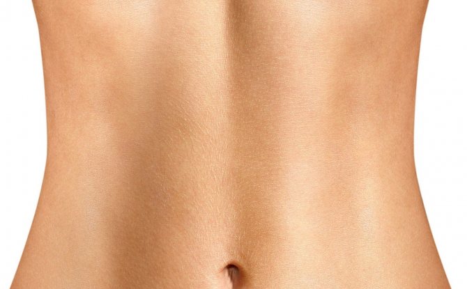 Волосы на животе у девушки