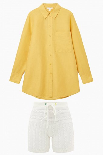 Льняная рубашка Сos, 6 990 рублей, cosstores.com; шорты Staud, 13 455 рублей, matchesfashion.com фото № 9